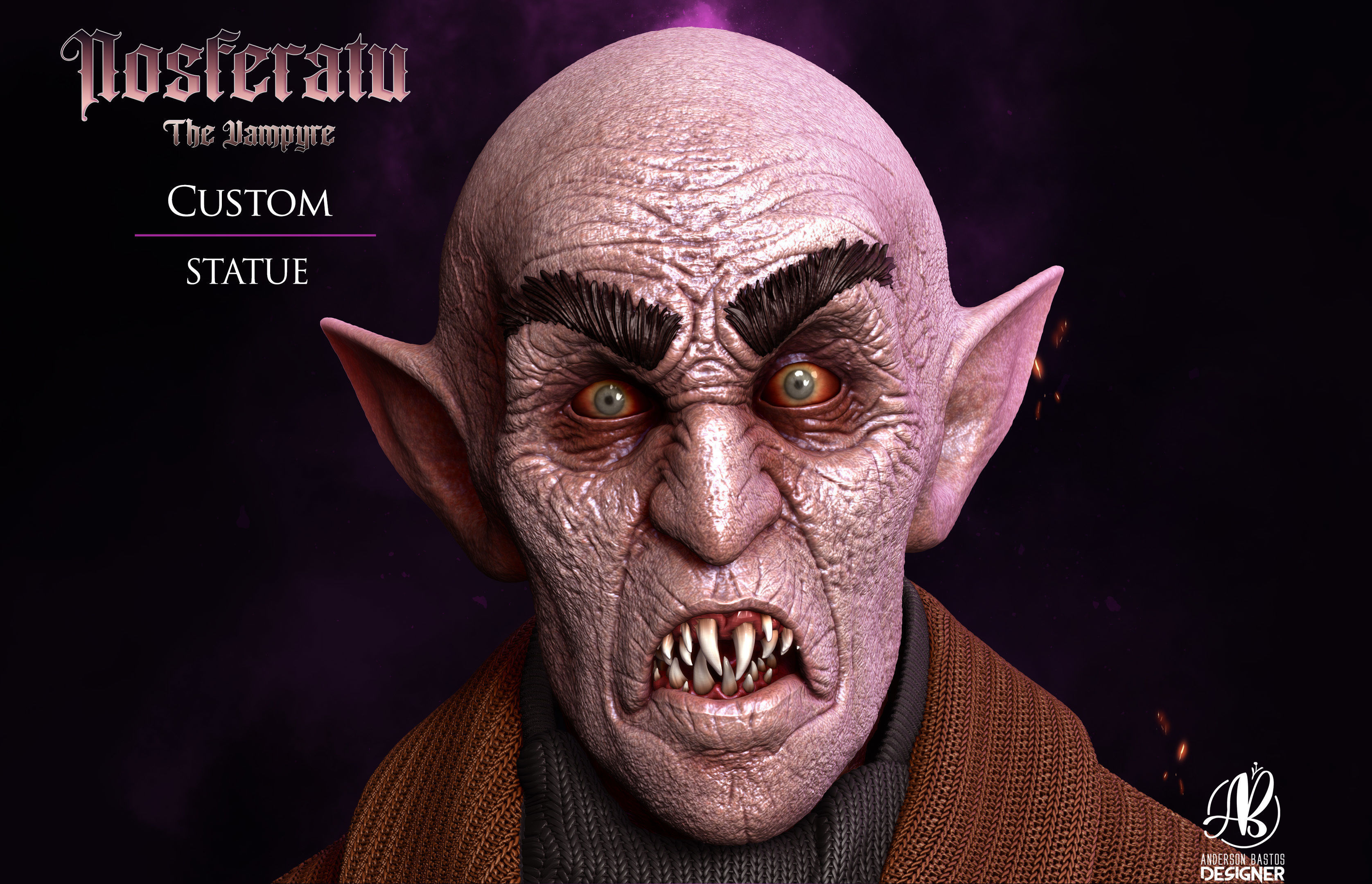 Nosferatu custom statue 3D print model_5