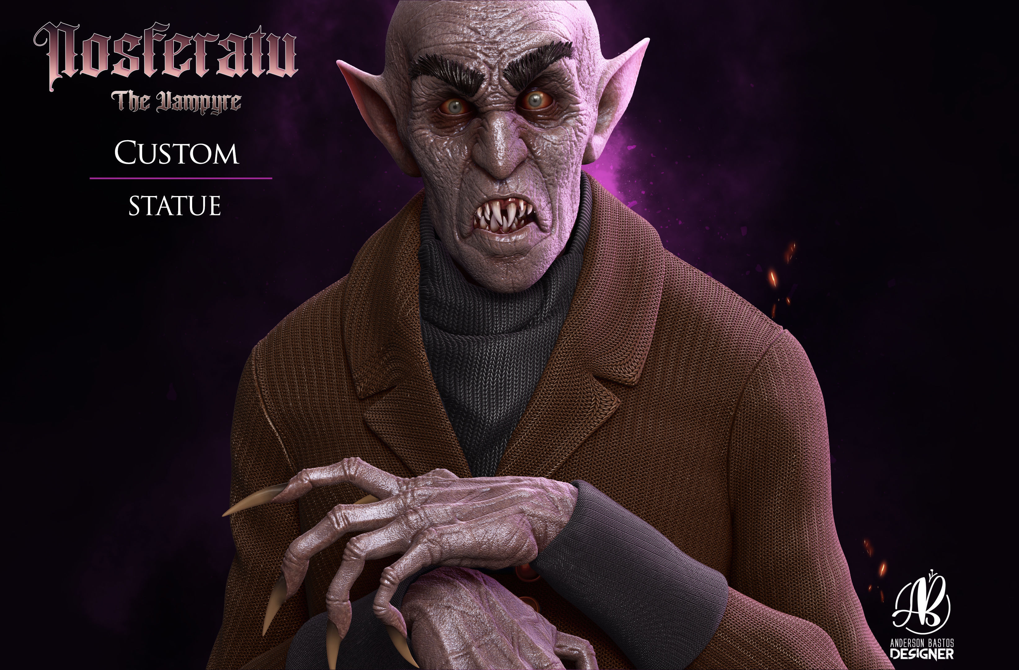 Nosferatu custom statue 3D print model_4