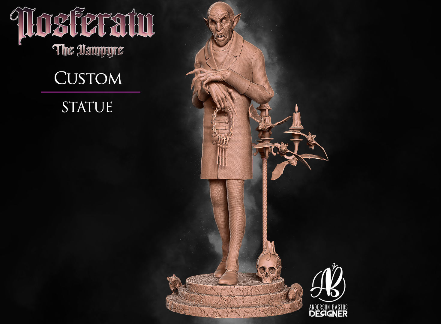 Nosferatu custom statue 3D print model_6