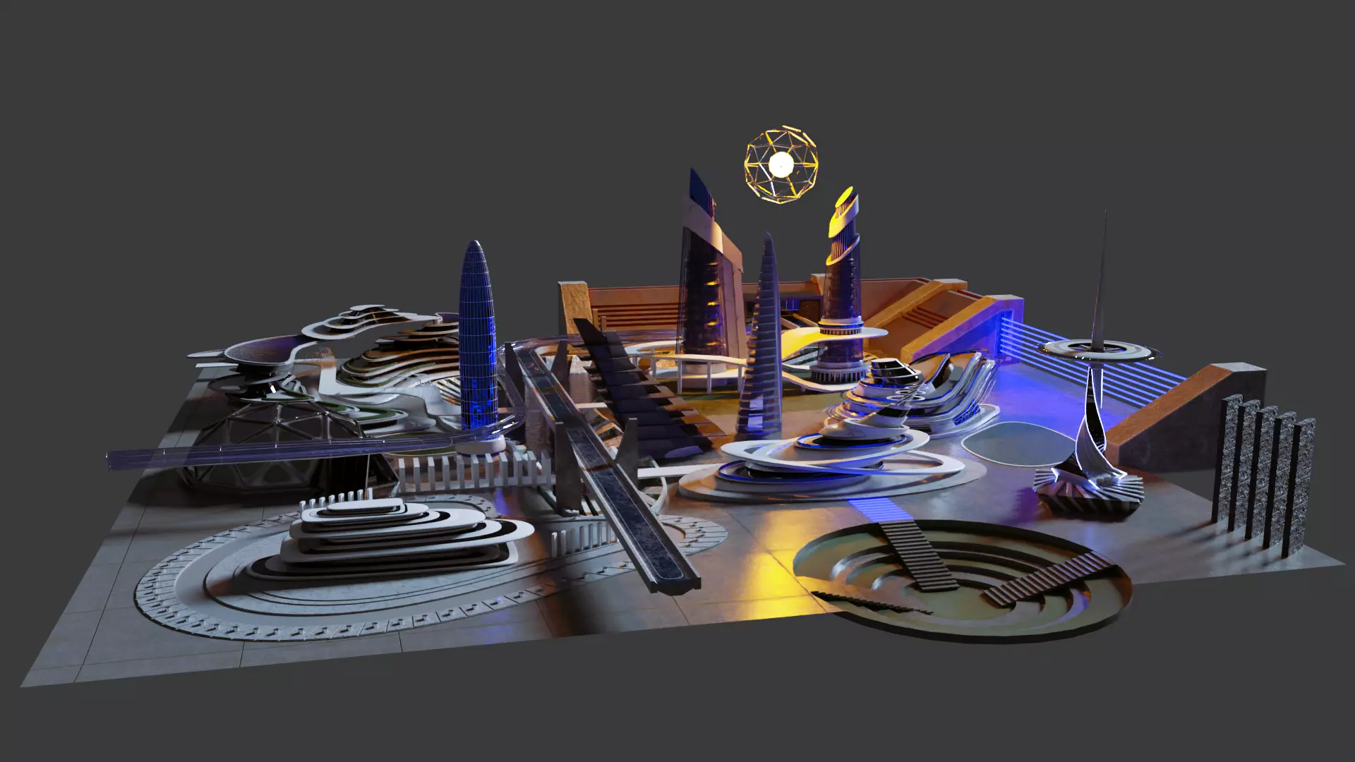 City skyscrapers 3D model