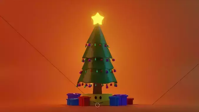 Christmas tree with gifts loy-poly