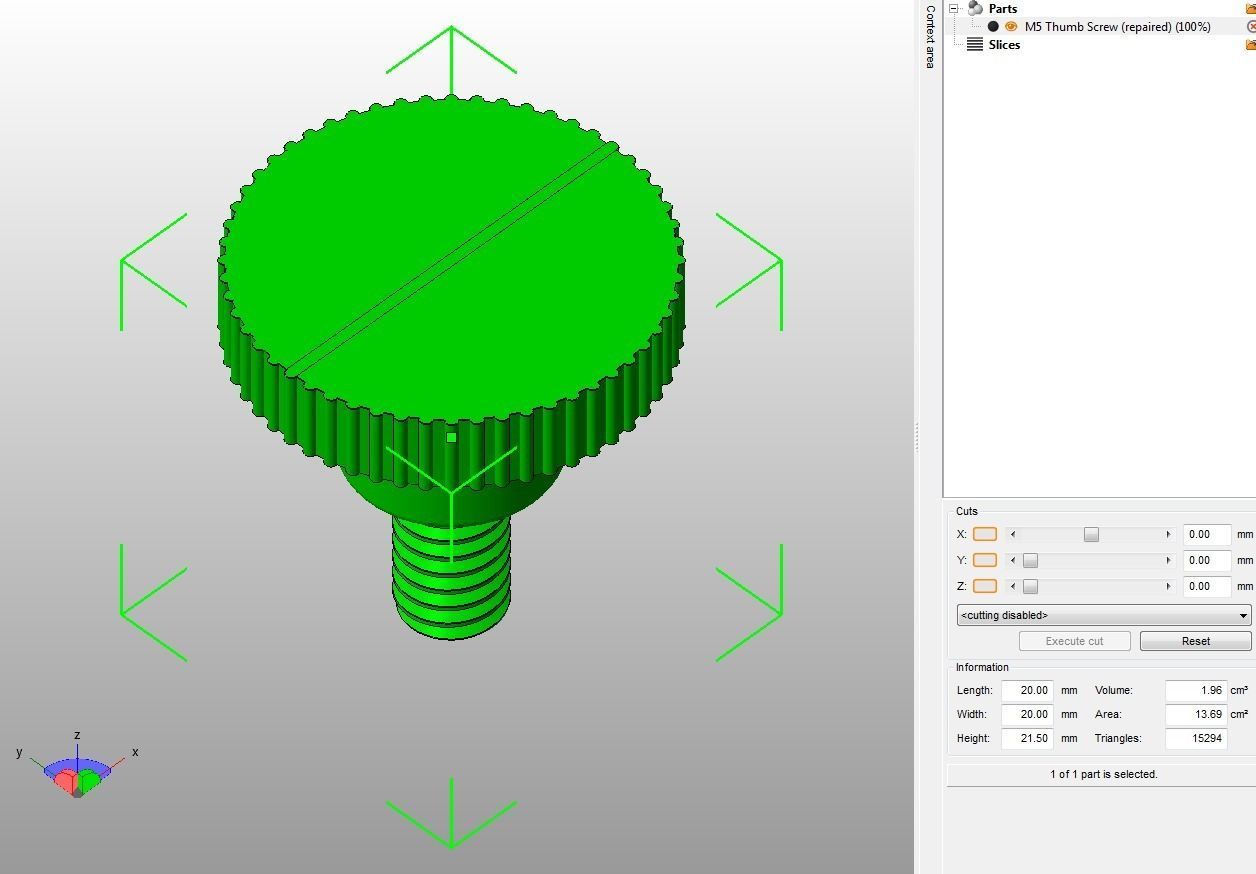 M5 x 10mm Knurled High Thumb Screws 3D print model_12