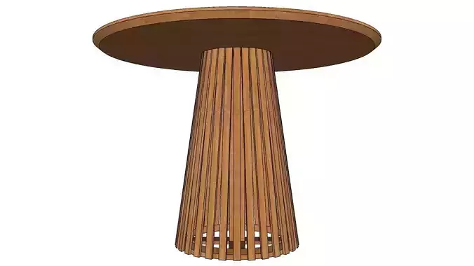 Rollison Acacia Solid Wood Pedestal Dining Table