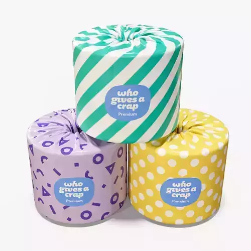 Toiled Paper roll with wrapped Label