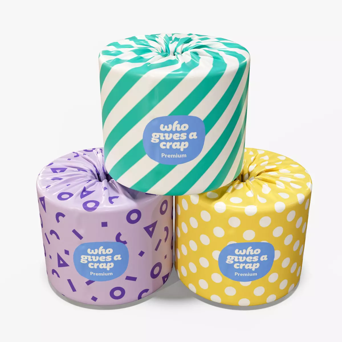 Toiled Paper roll with wrapped Label 3D model_0