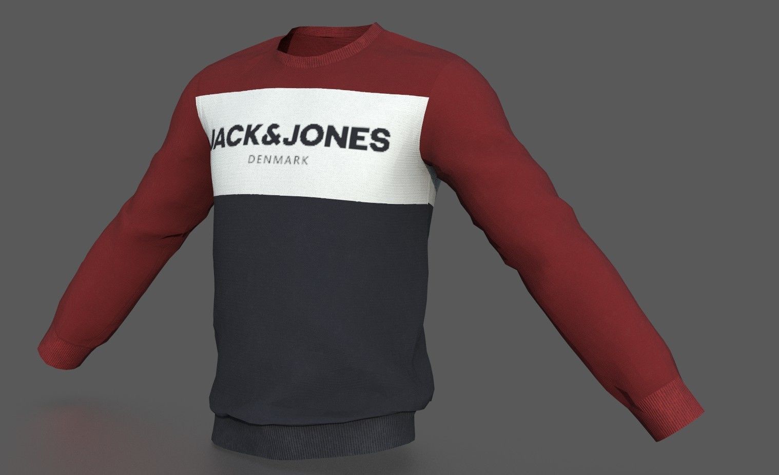 SWEATSHIRT fila sport Low-poly 3D model_4