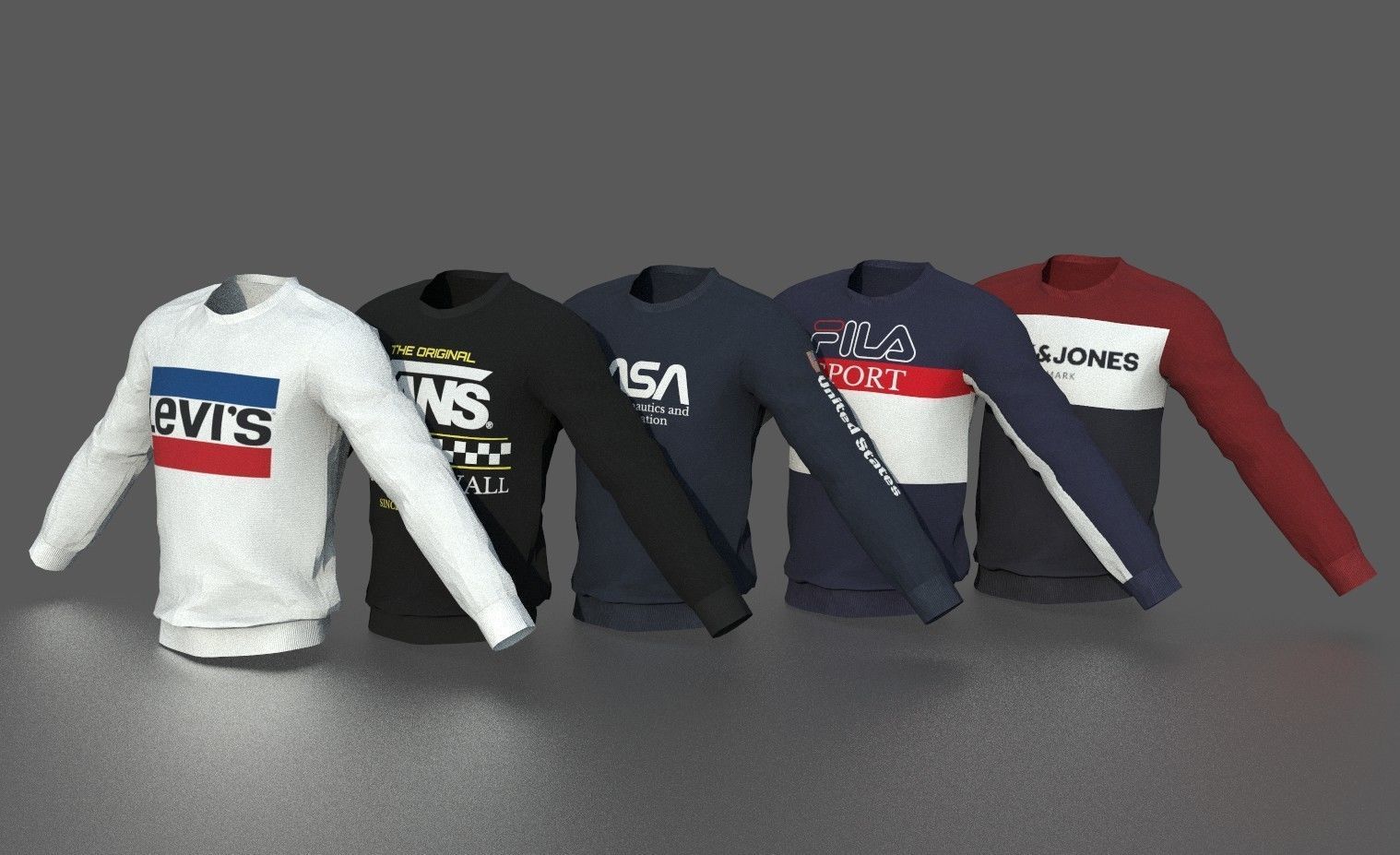 SWEATSHIRT fila sport Low-poly 3D model_1