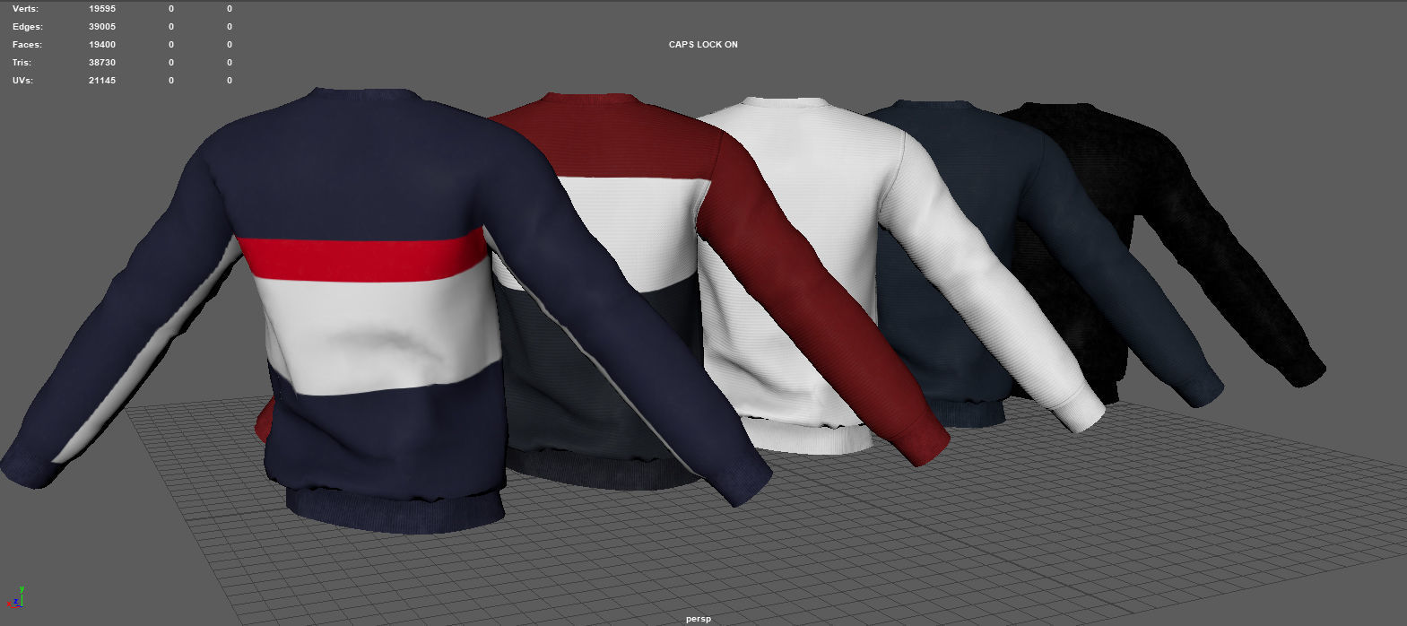 SWEATSHIRT fila sport Low-poly 3D model_11