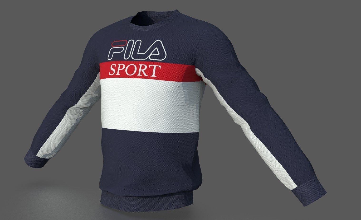SWEATSHIRT fila sport Low-poly 3D model_2