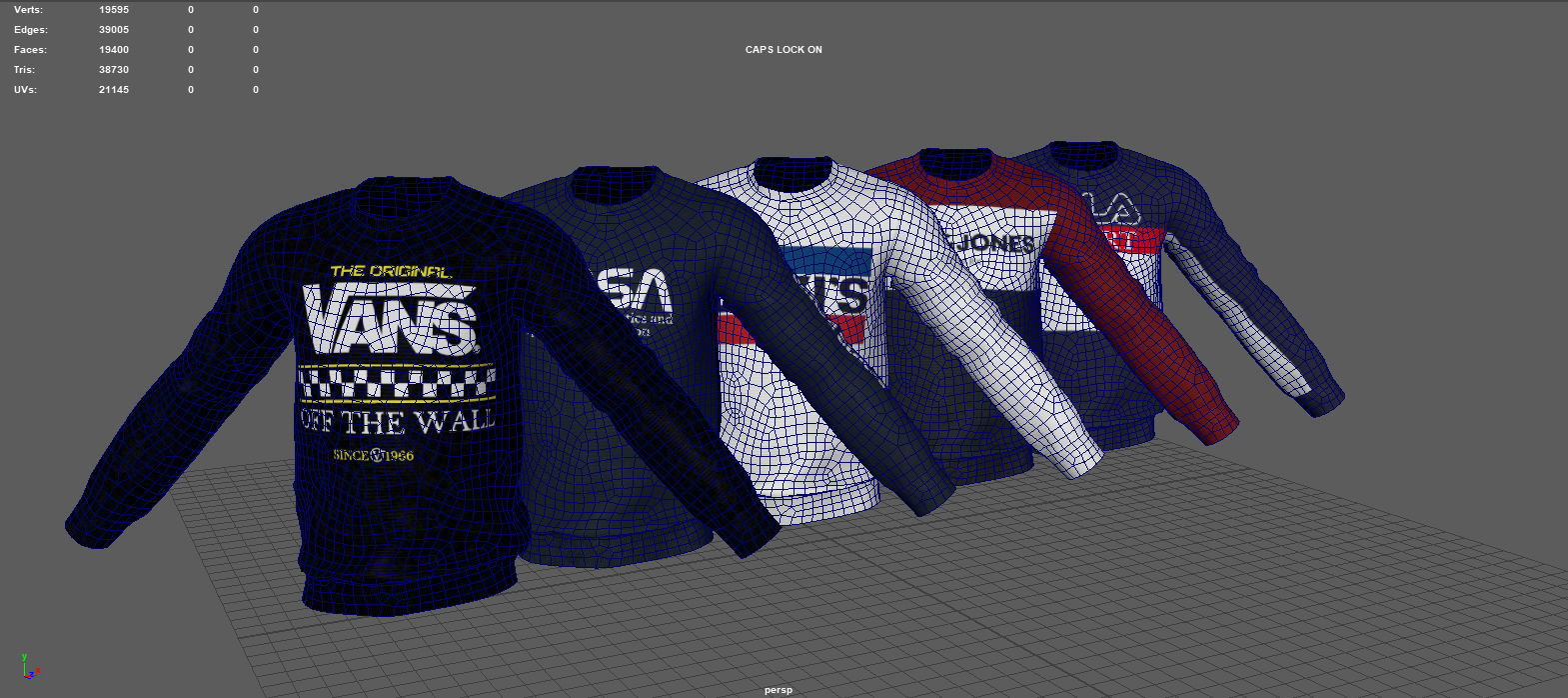 SWEATSHIRT fila sport Low-poly 3D model_10