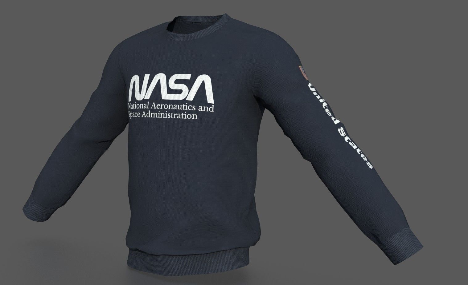 SWEATSHIRT fila sport Low-poly 3D model_6