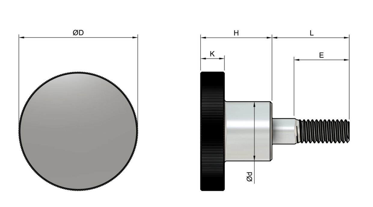 M4 x 10mm Knurled High Thumb Screws 3D print model_3