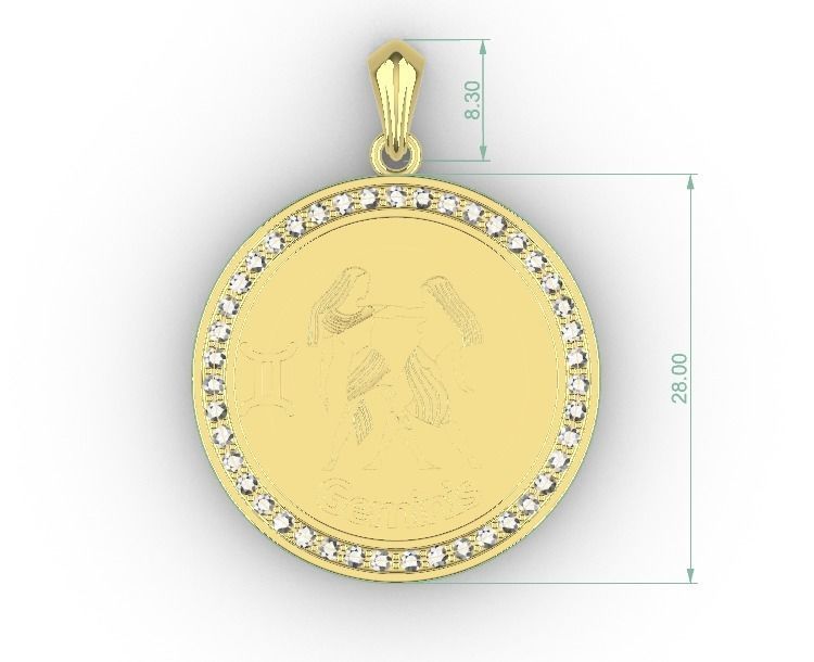 GEMINI NECKLACE 3D print model_4