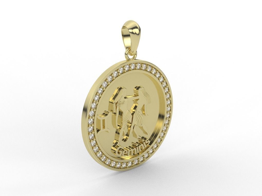 GEMINI NECKLACE 3D print model_1