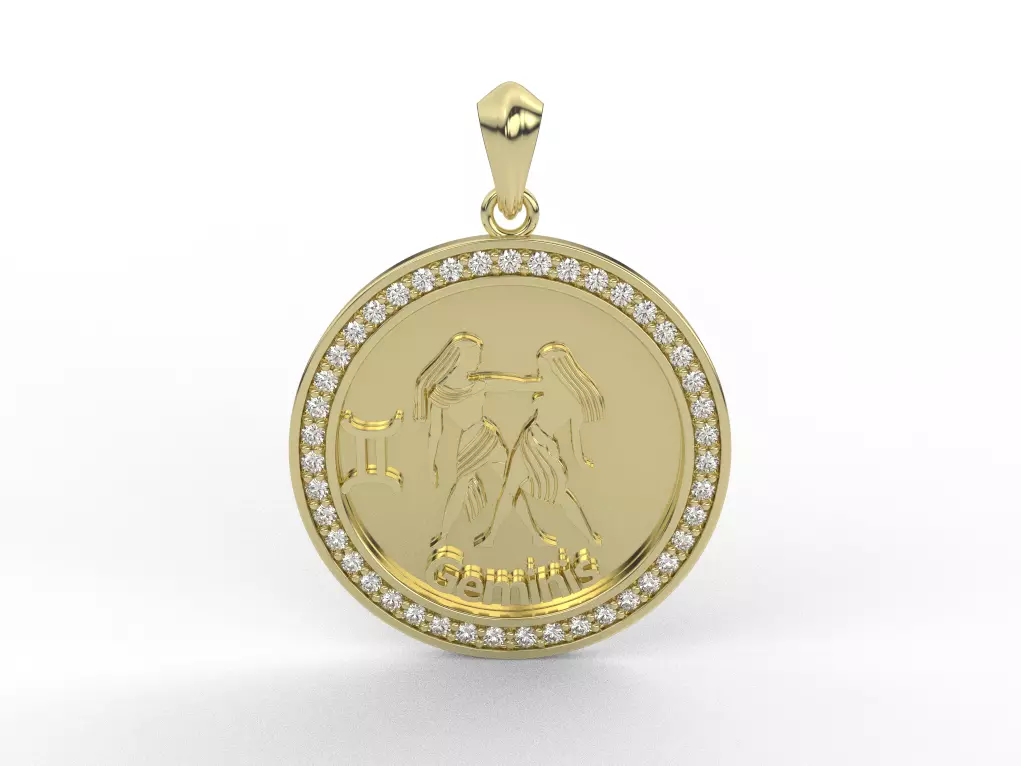 GEMINI NECKLACE 3D print model_0