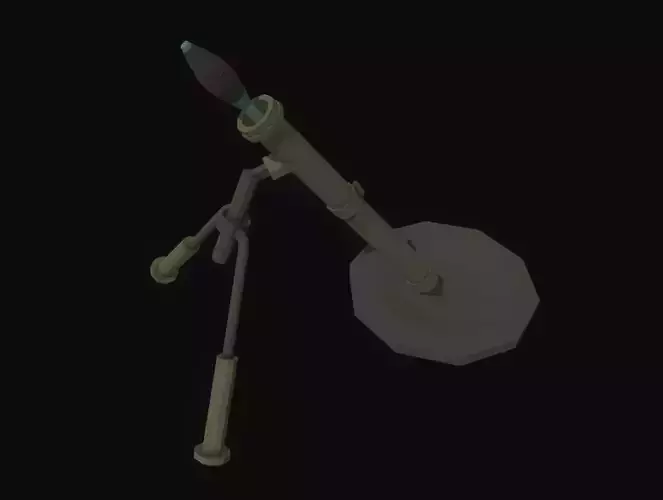Mortar Low Poly grenade launcher - grenade launcher
