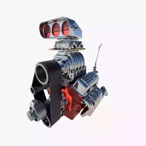Cartoon V8 HotRod engine