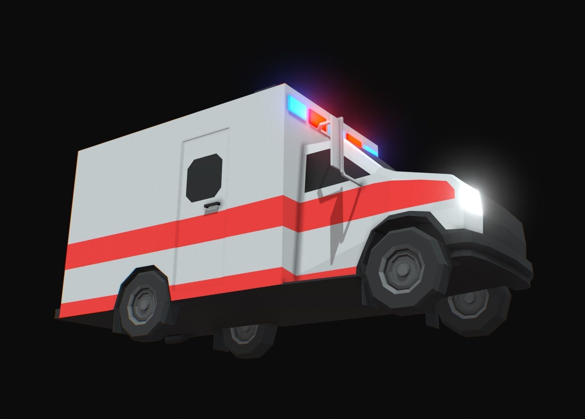 Ambulance Low Poly Low-poly 3D model_3