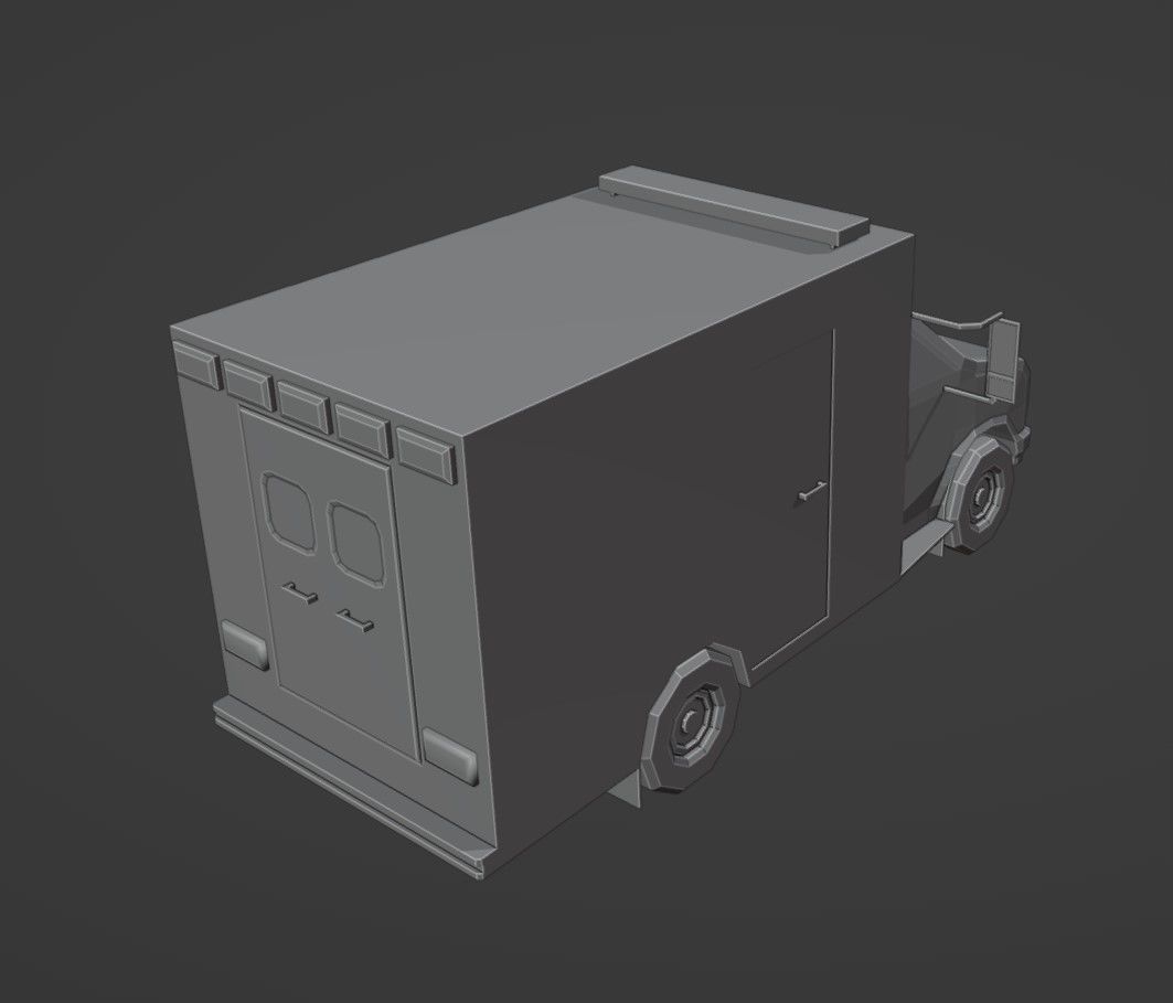 Ambulance Low Poly Low-poly 3D model_8