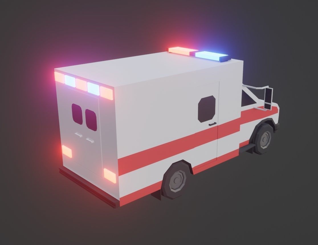 Ambulance Low Poly Low-poly 3D model_6