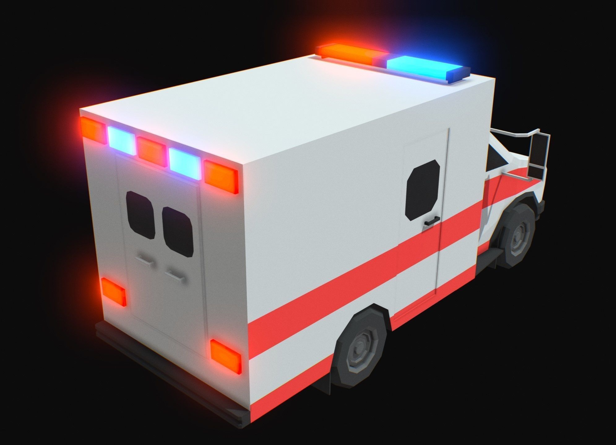 Ambulance Low Poly Low-poly 3D model_2