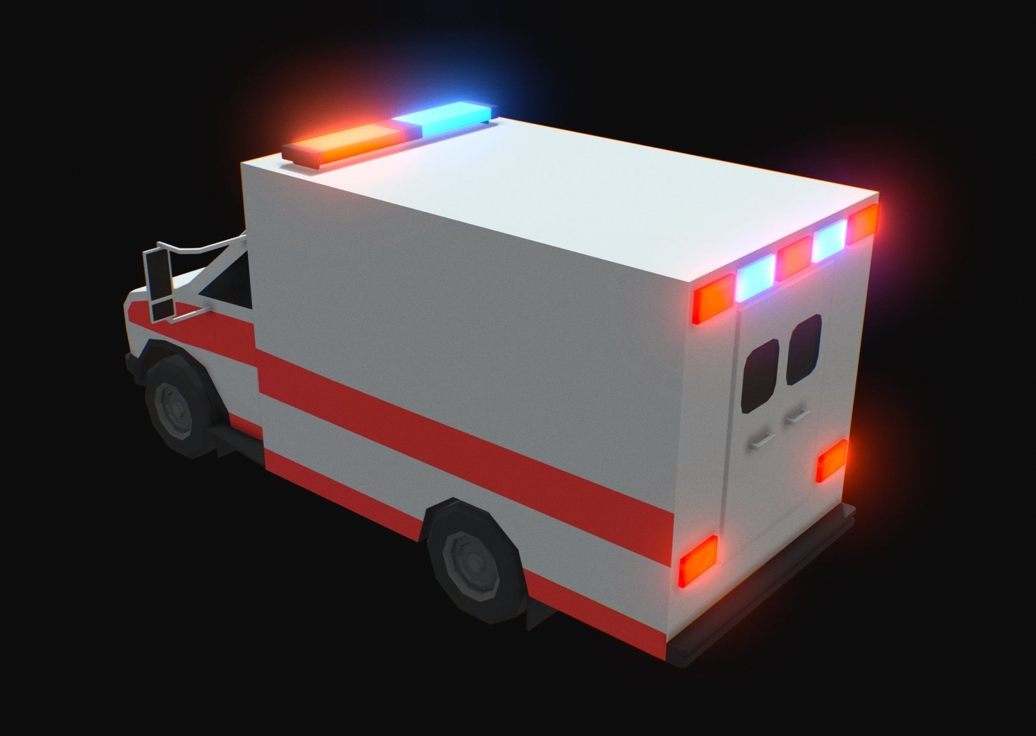 Ambulance Low Poly Low-poly 3D model_4