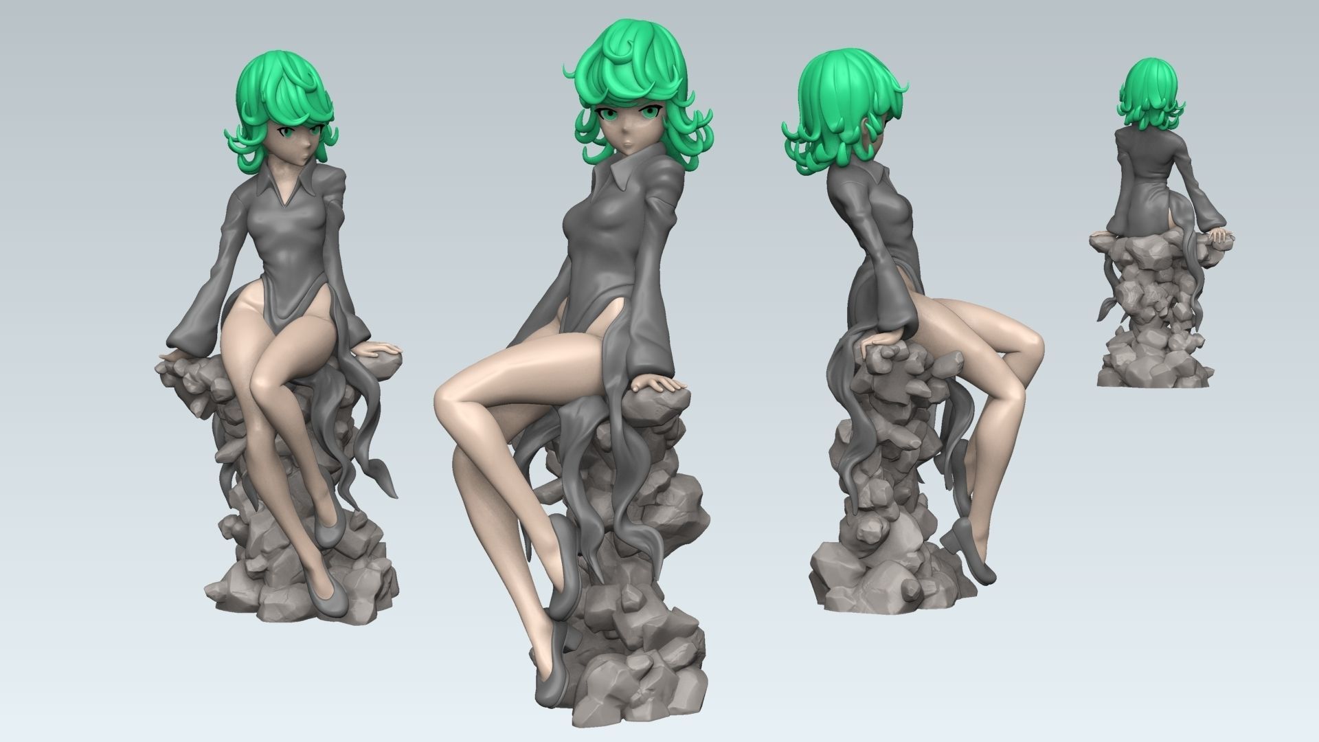 Tatsumaki from One Punch Man - Ready to 3D Print 3D print model_2