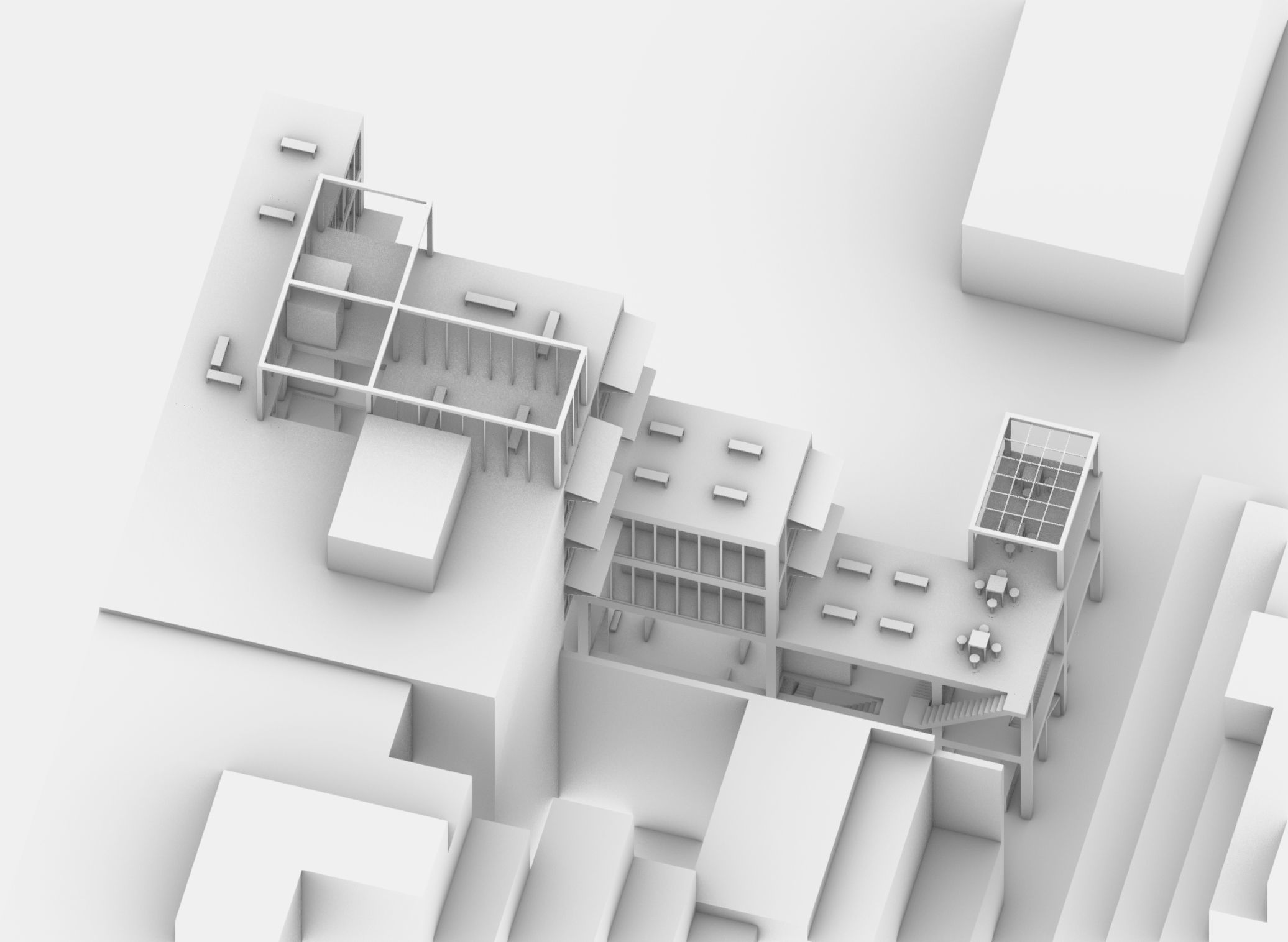 Contemporary Minimal Modernist Apartment Building 3D model_7