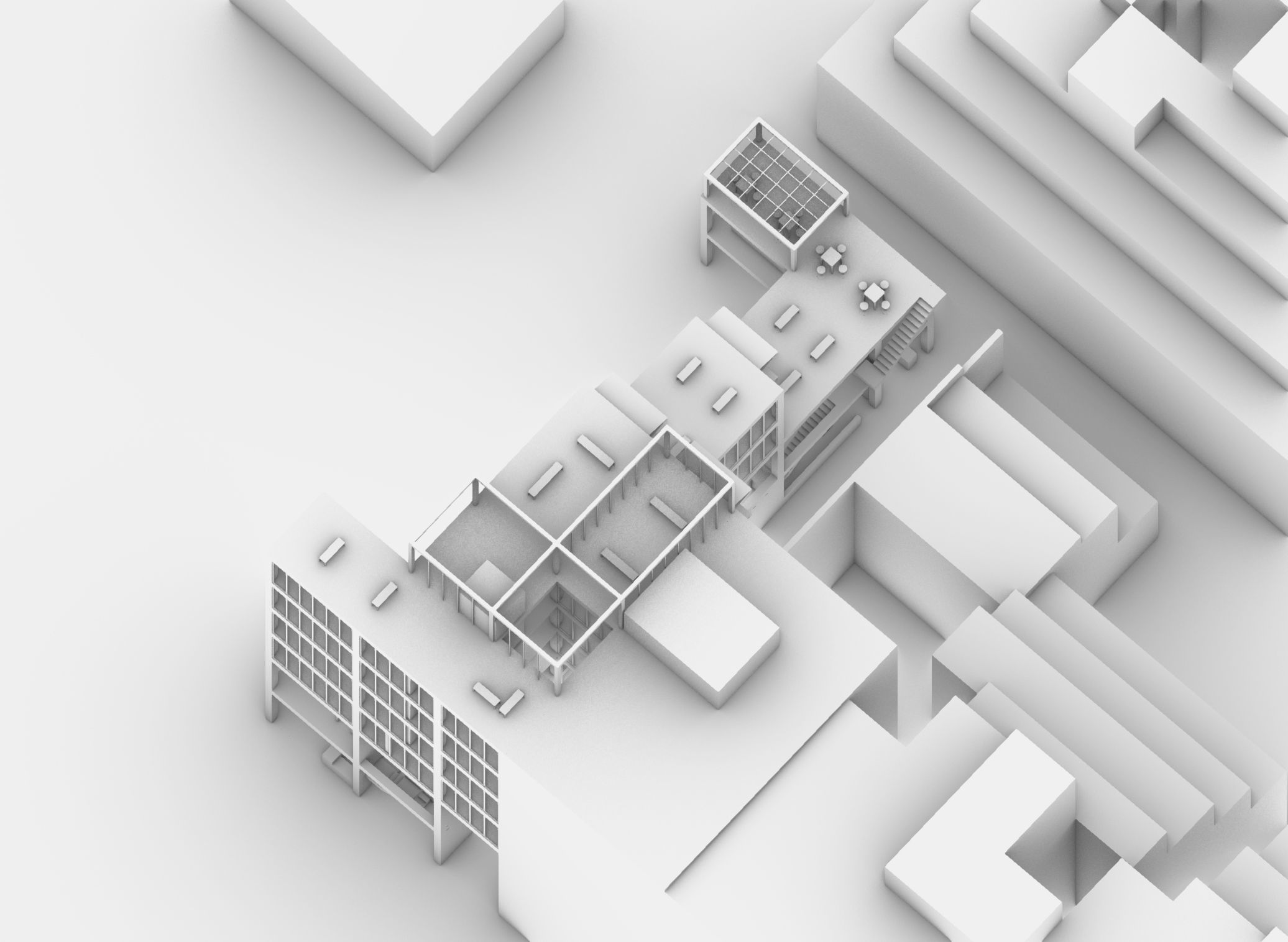 Contemporary Minimal Modernist Apartment Building 3D model_6