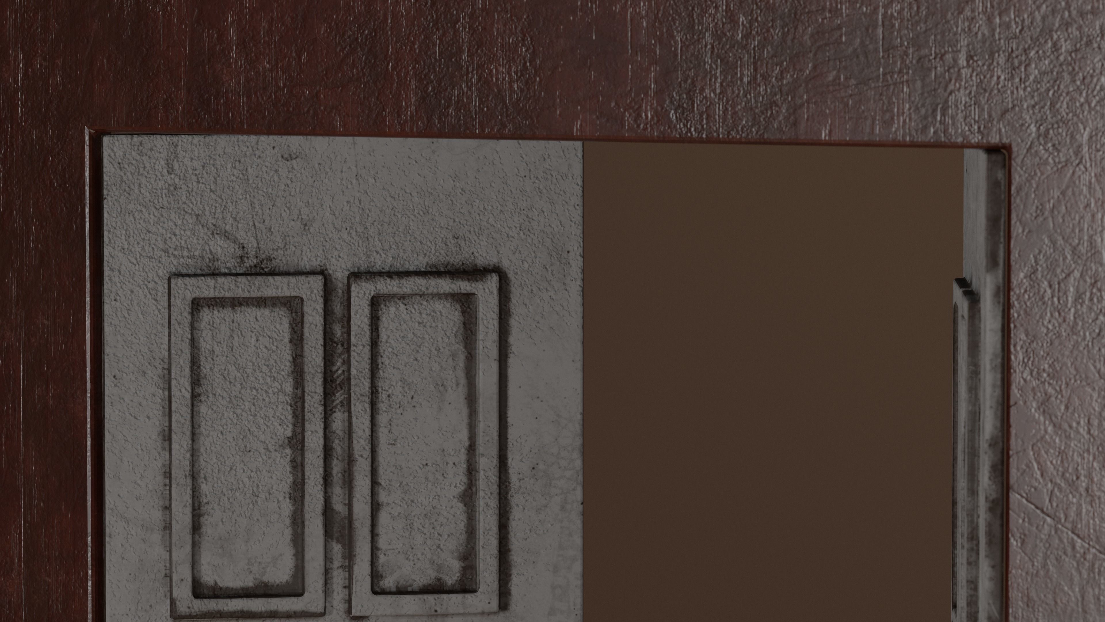 Damaged Wood Door 3D model_5