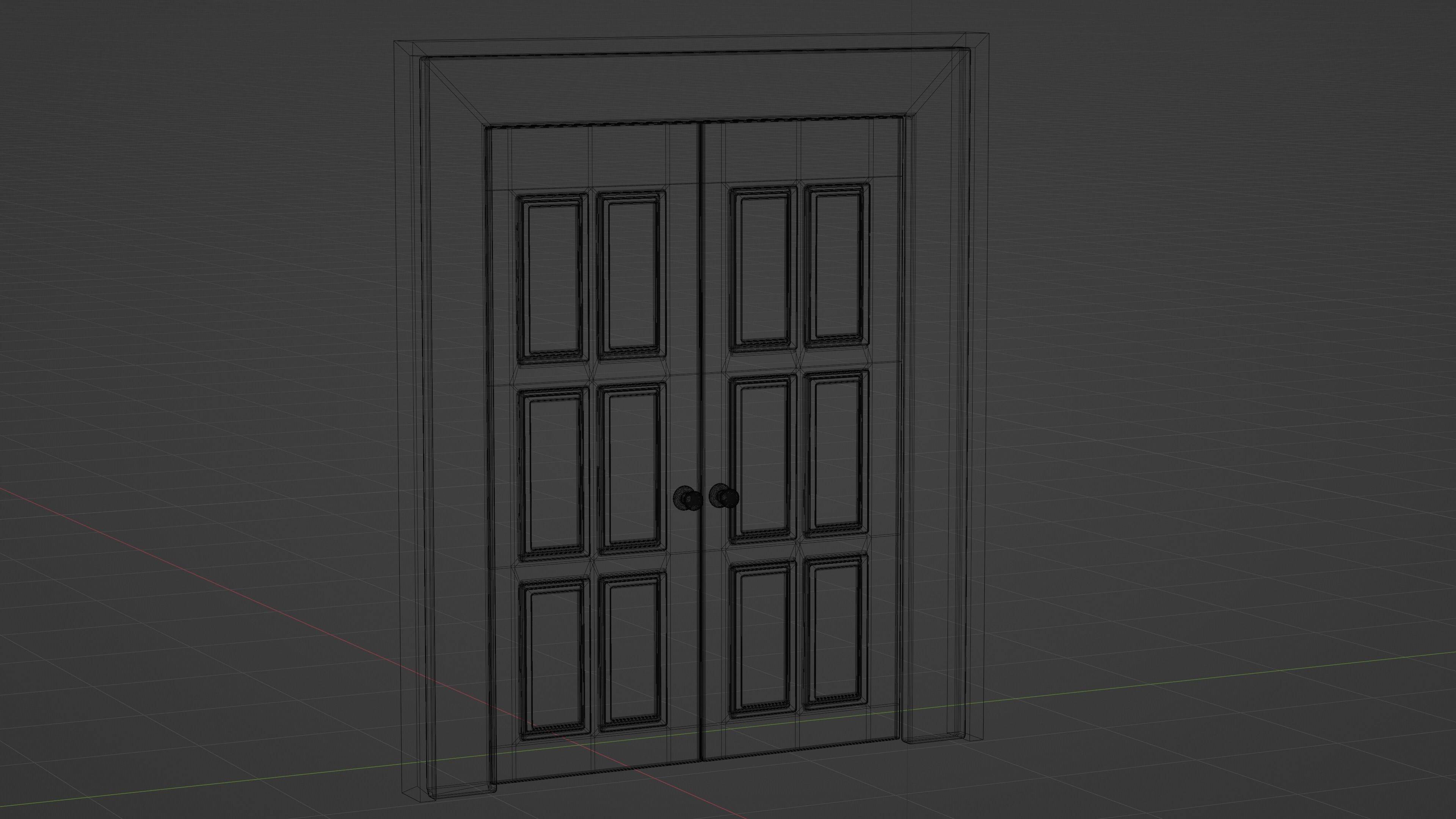 Damaged Wood Door 3D model_8