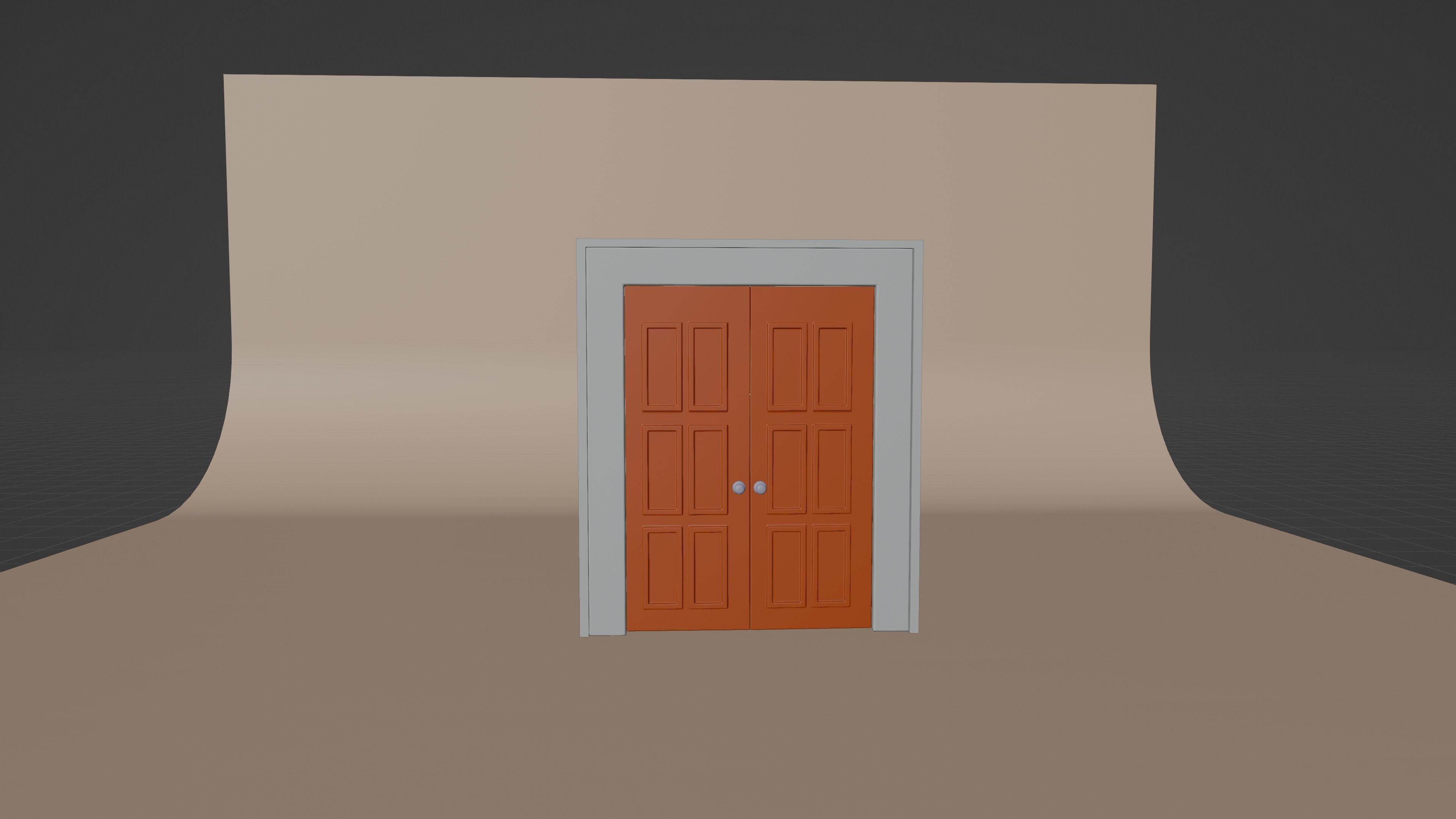 Damaged Wood Door 3D model_6