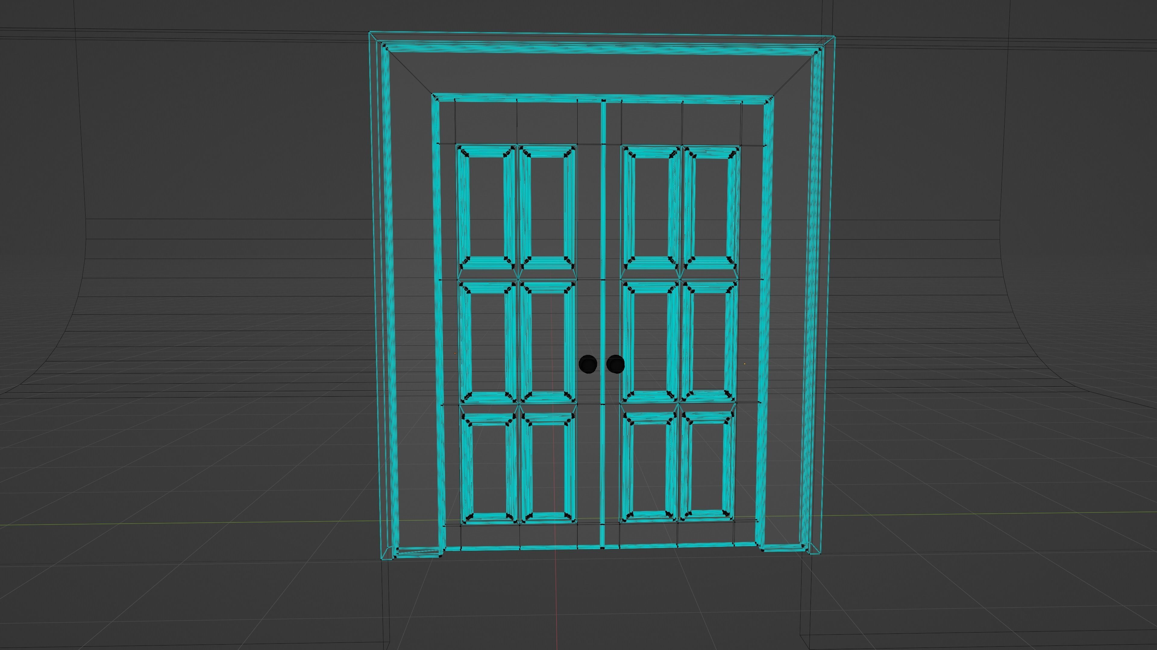 Damaged Wood Door 3D model_7
