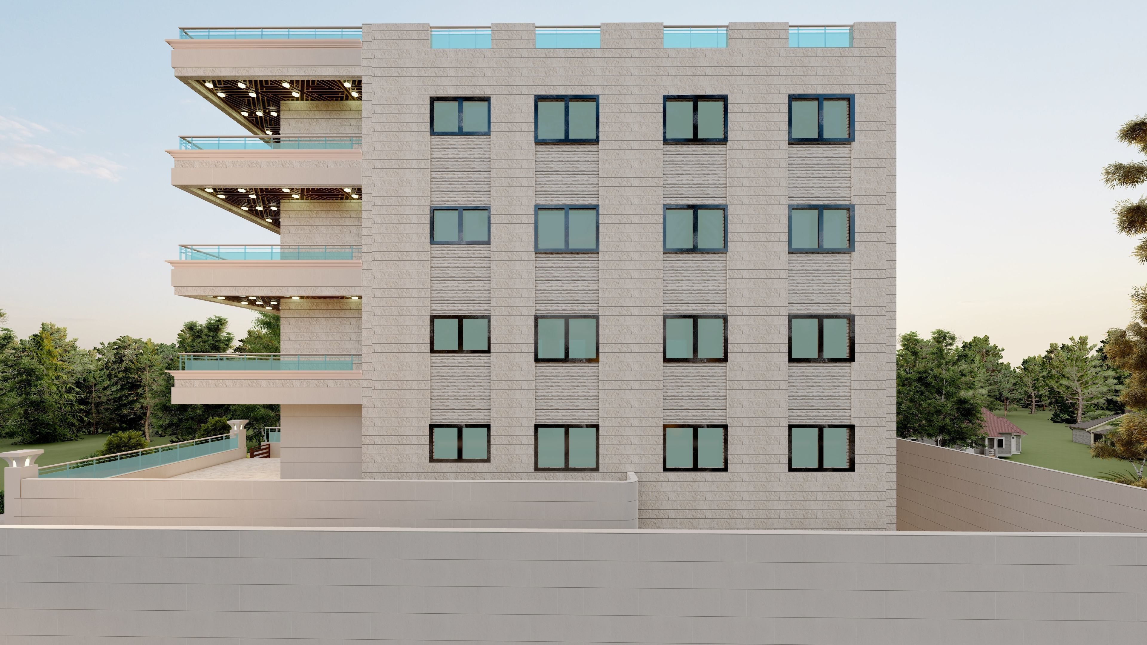 3d architecture apartment building free 3D model | CGTrader