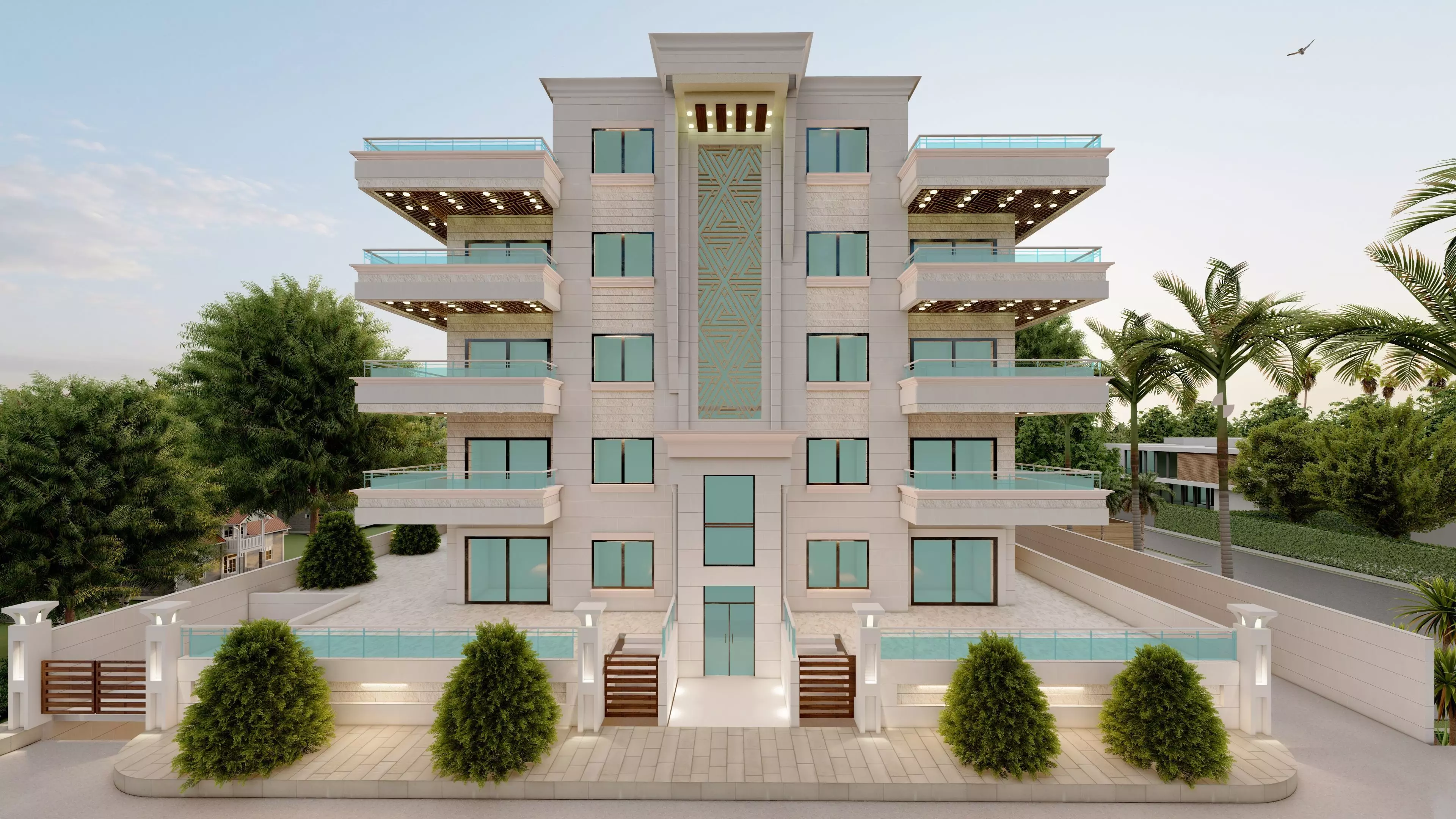 3d architecture apartment building Free 3D model