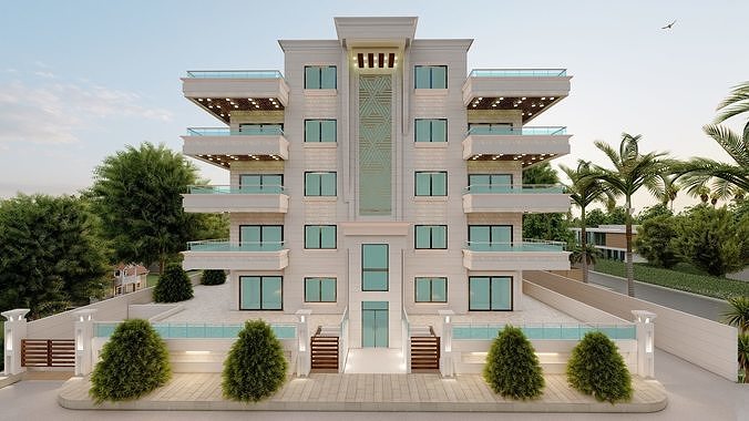 3d architecture apartment building  Free 3D model