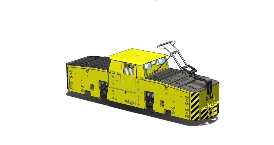 Electric locomotive K14 3D print model_3