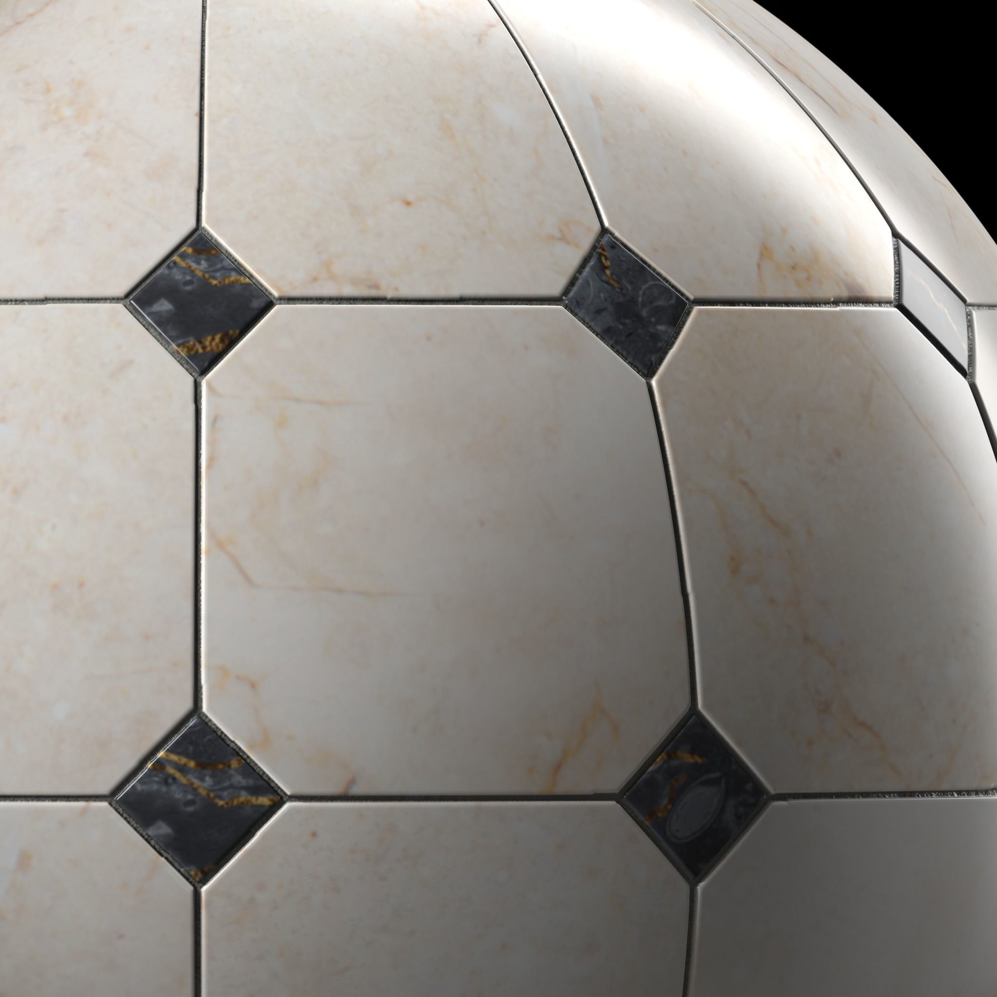 Marble Tile Materials 15- Marble - Pbr 4k Seamless Low-poly 3D model_6