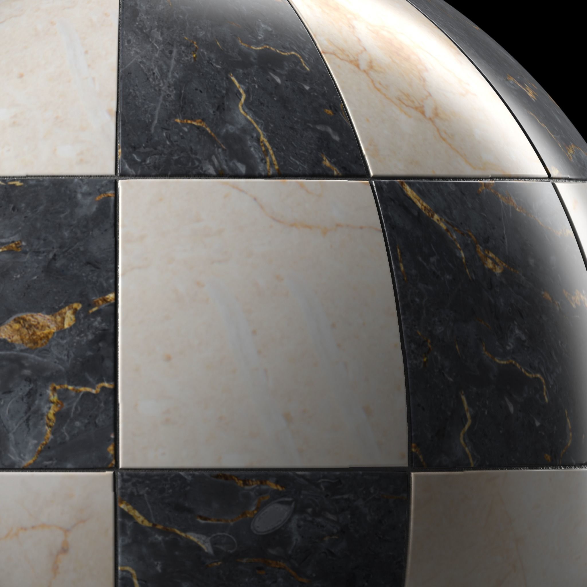 Marble Tile Materials 15- Marble - Pbr 4k Seamless Low-poly 3D model_4