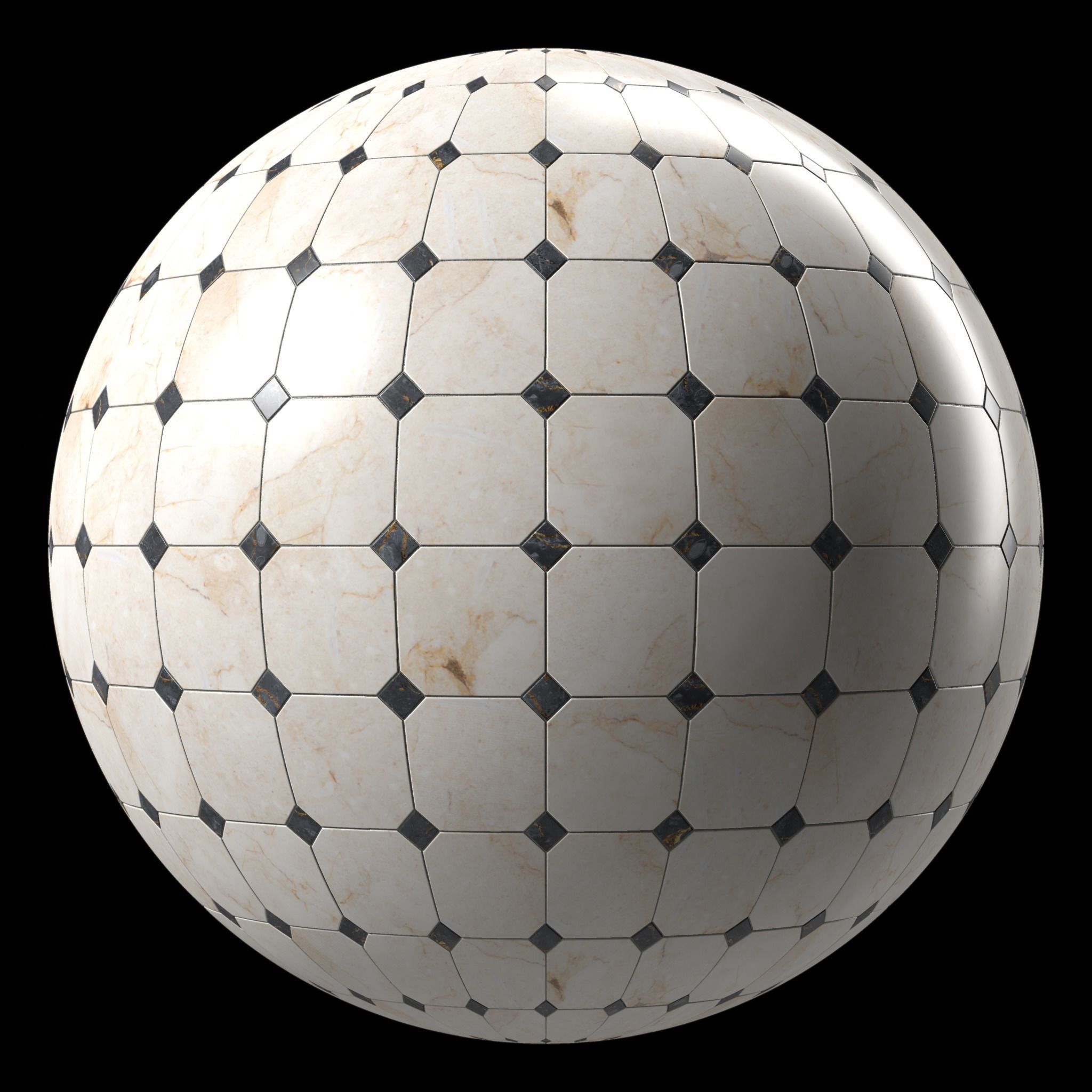 Marble Tile Materials 15- Marble - Pbr 4k Seamless Low-poly 3D model_5