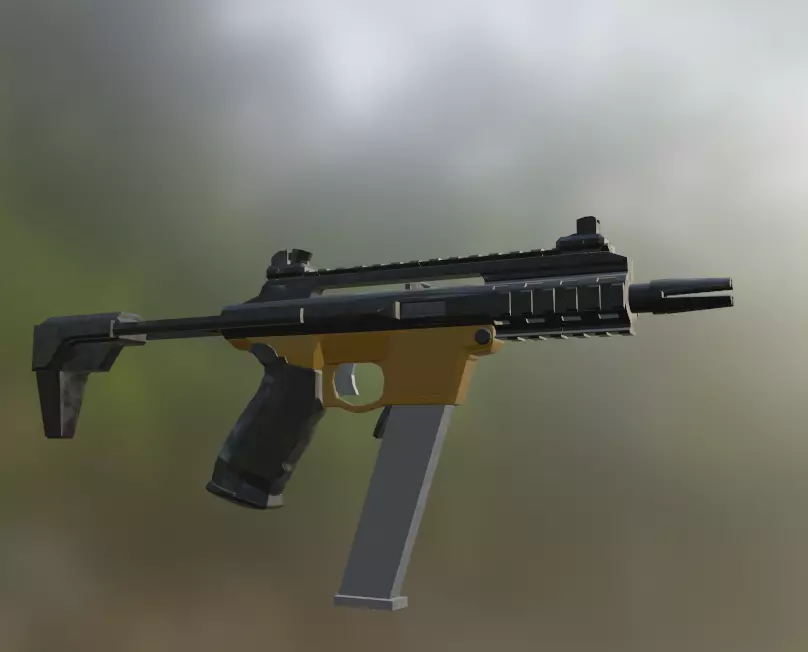 machinepistol gun Free 3D model