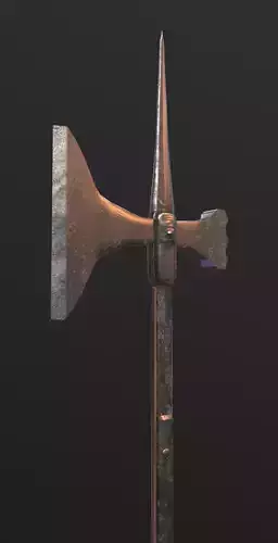 Poleaxe weapon Two-handed PBR Low-poly Game ready Low-poly 3D model
