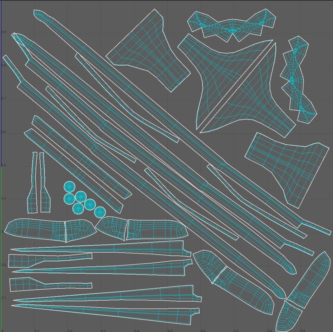 Poleaxe weapon Two-handed PBR Low-poly Game ready Low-poly 3D model_9