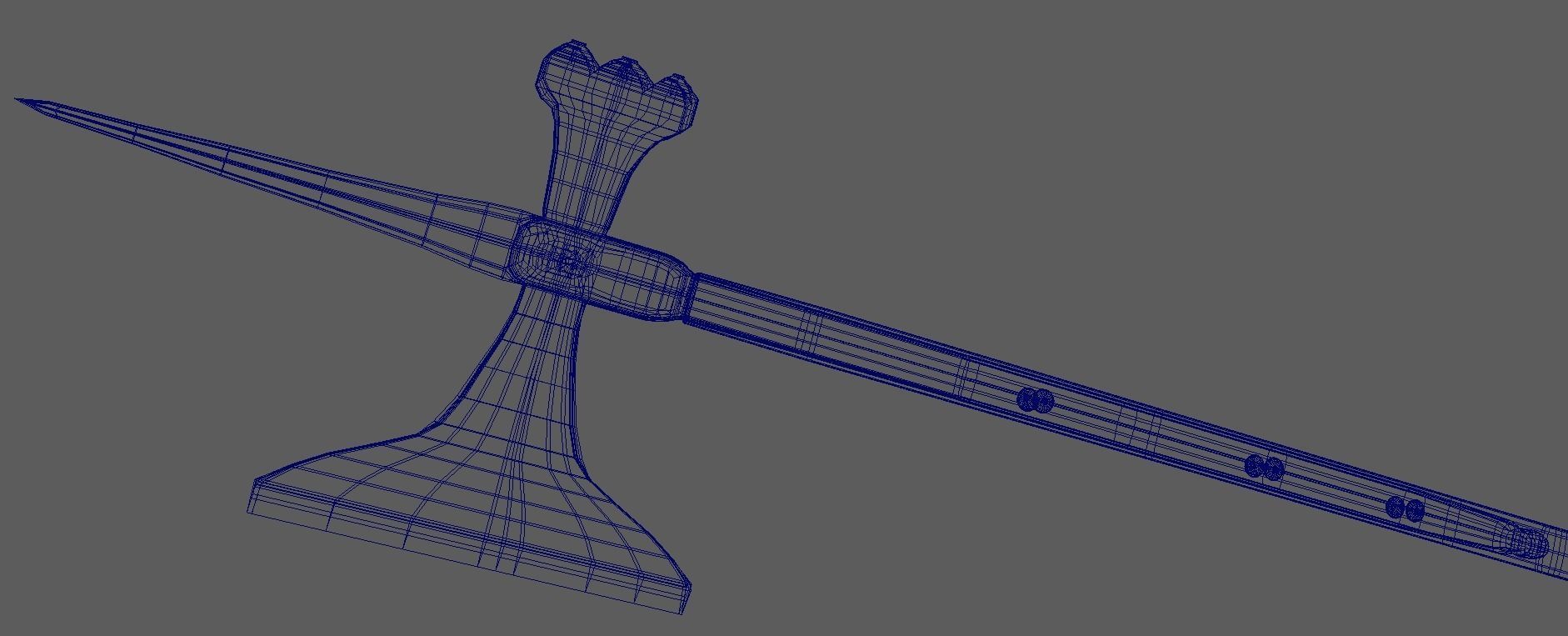Poleaxe weapon Two-handed PBR Low-poly Game ready Low-poly 3D model_8