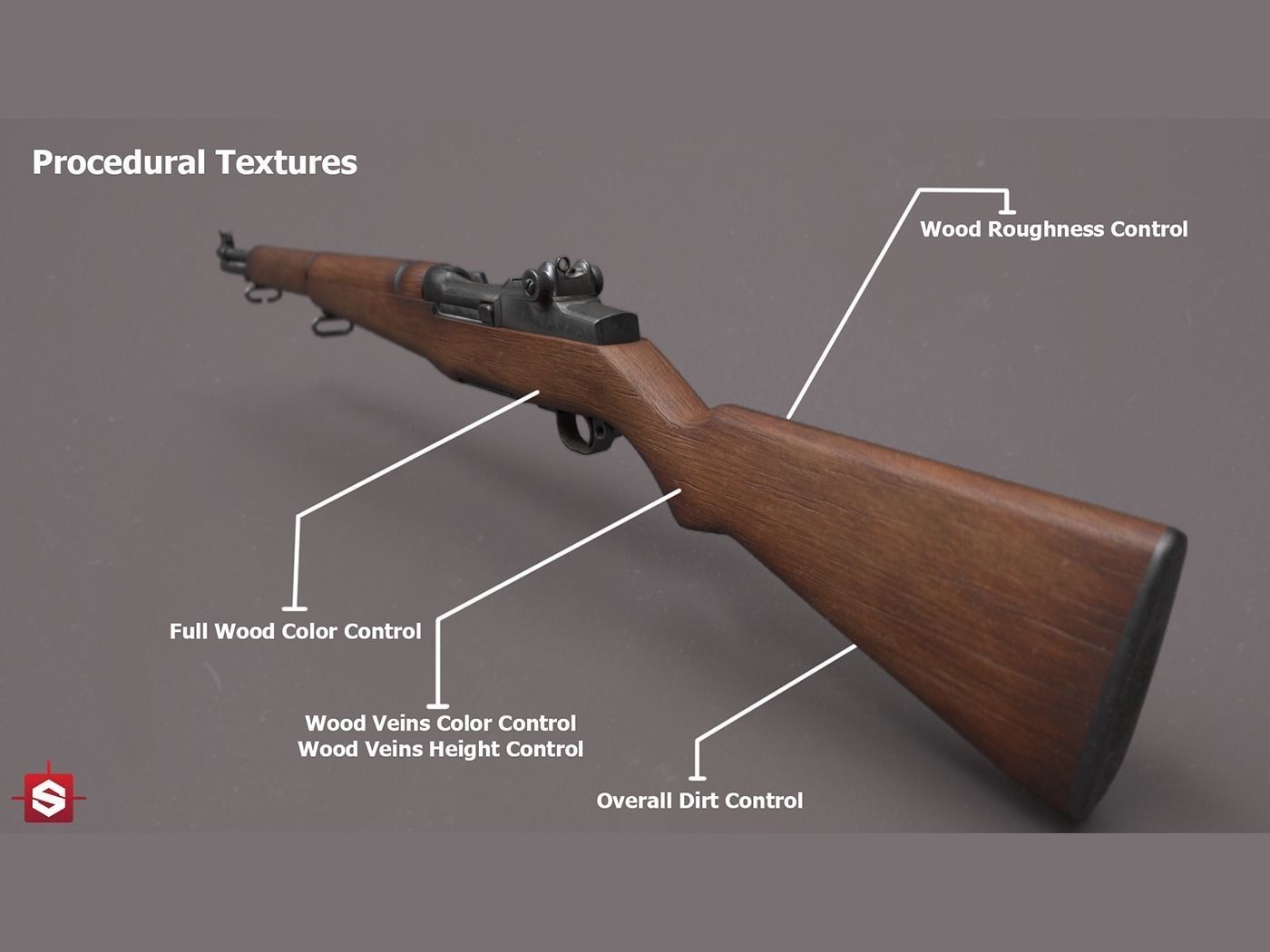 World War II - M1 Garand - PBR and Game Ready Low-poly 3D model_1