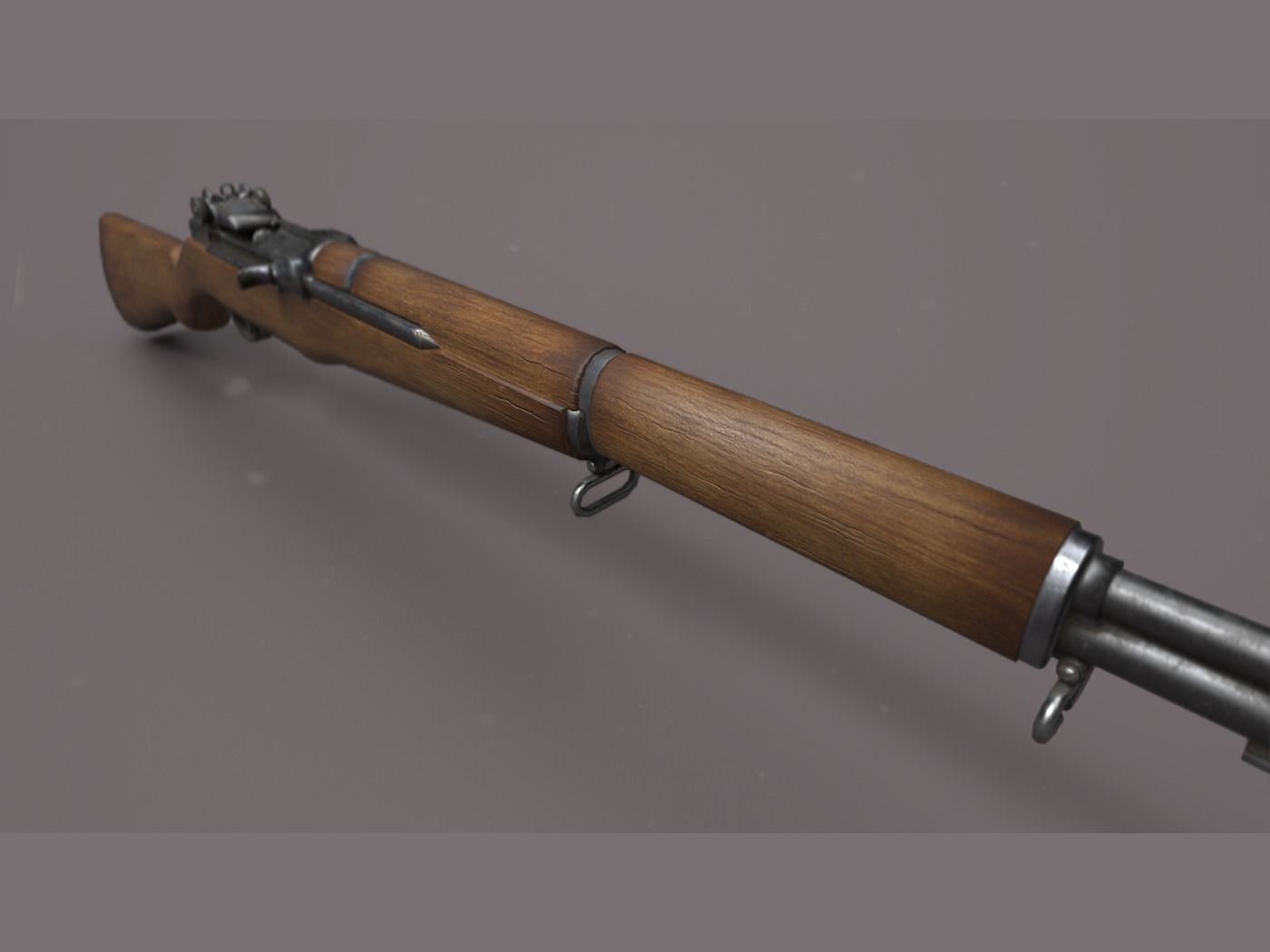 World War II - M1 Garand - PBR and Game Ready Low-poly 3D model_7