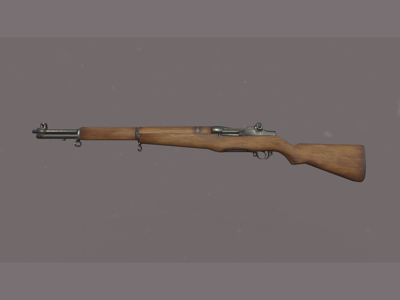 World War II - M1 Garand - PBR and Game Ready Low-poly 3D model_4