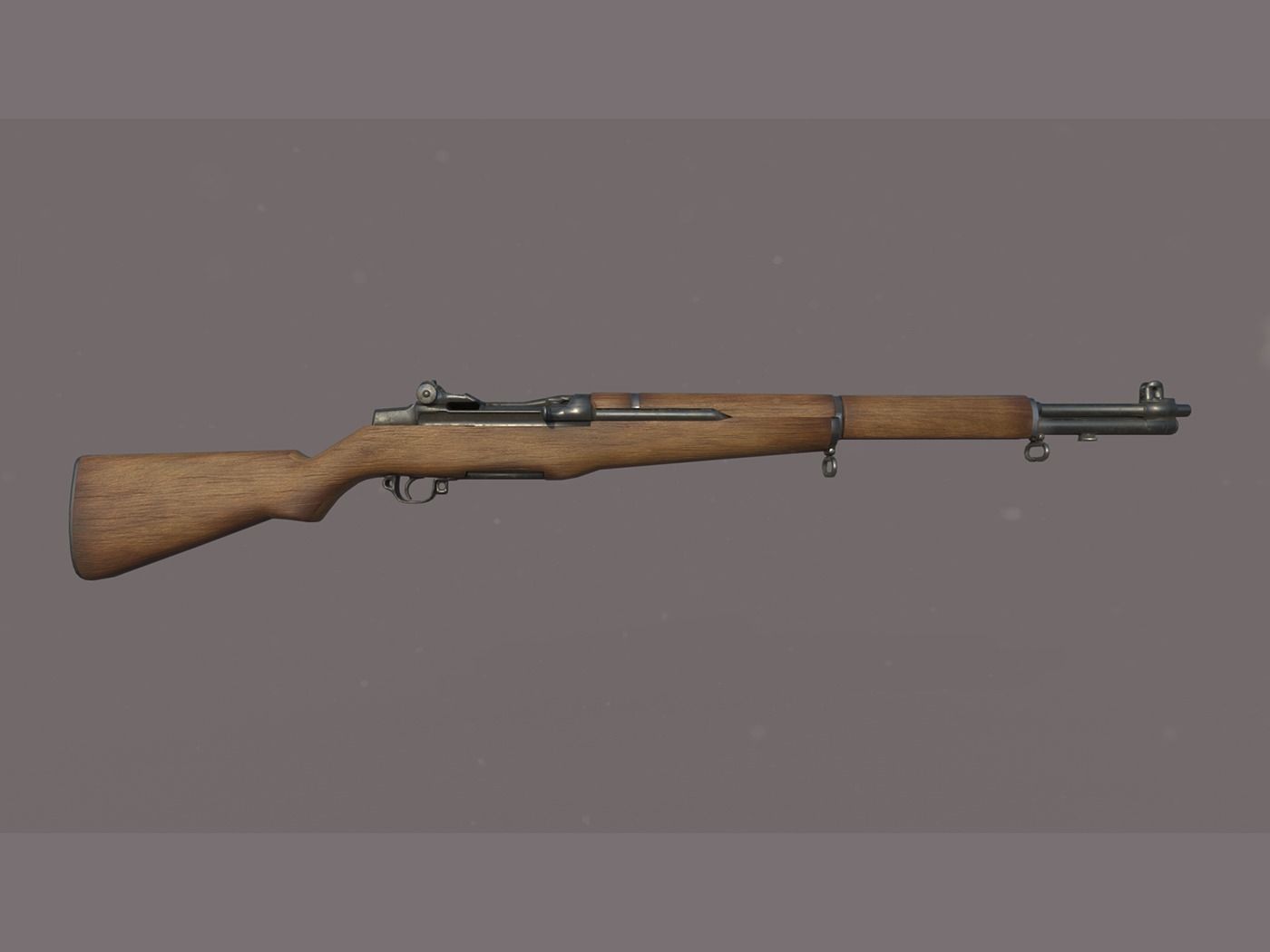 World War II - M1 Garand - PBR and Game Ready Low-poly 3D model_3