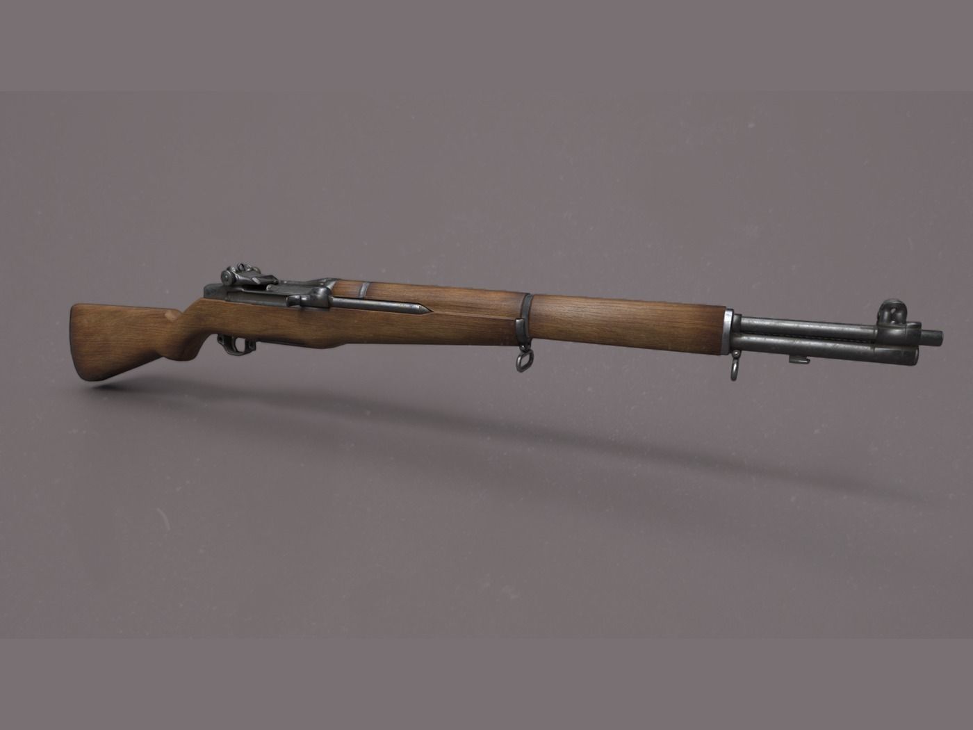 World War II - M1 Garand - PBR and Game Ready Low-poly 3D model_5