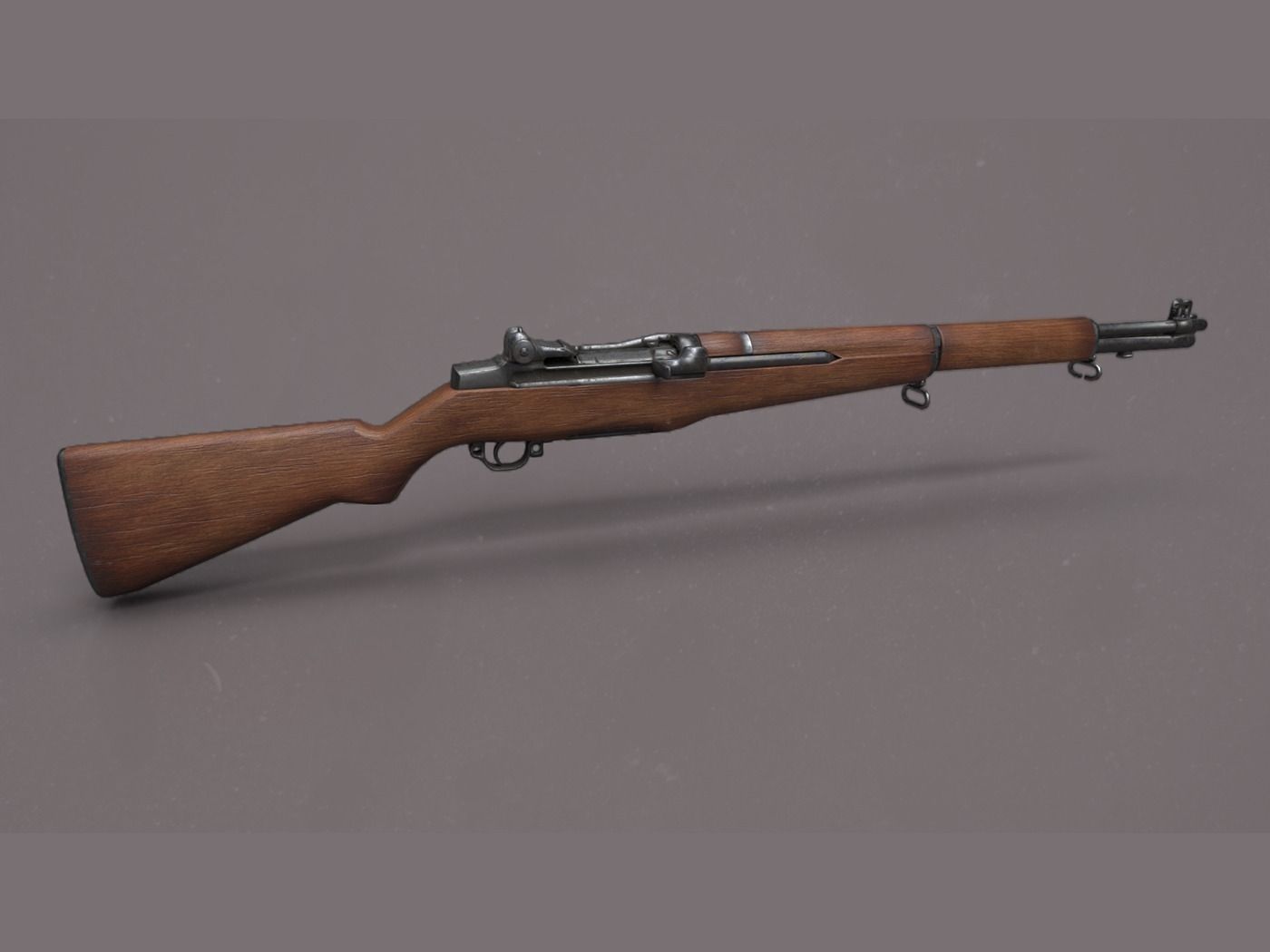 World War II - M1 Garand - PBR and Game Ready Low-poly 3D model_10